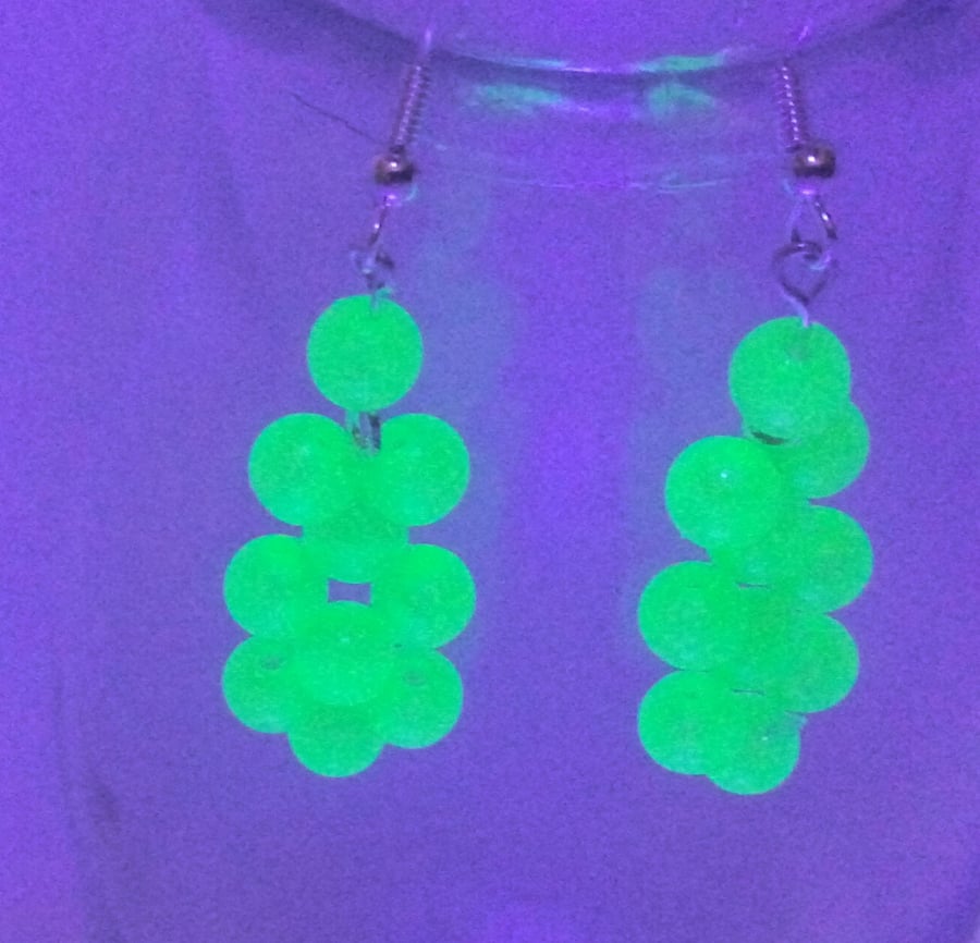 Neon party dangly earrings 925 silver