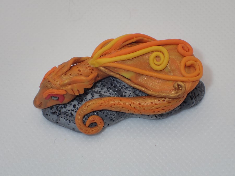 Fire polymer clay dragon