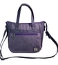 Crossbody Handbag made with purple Harris Tweed and purple floral faux leather 