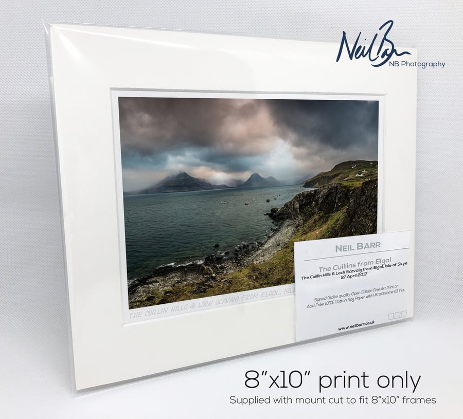 The Cuillin Hills & Loch Scavaig from Elgol, Skye - A5 (10" x 8) Unframed Print