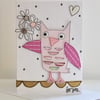 'For You From Little Owl' - Handmade C6 Blank Card