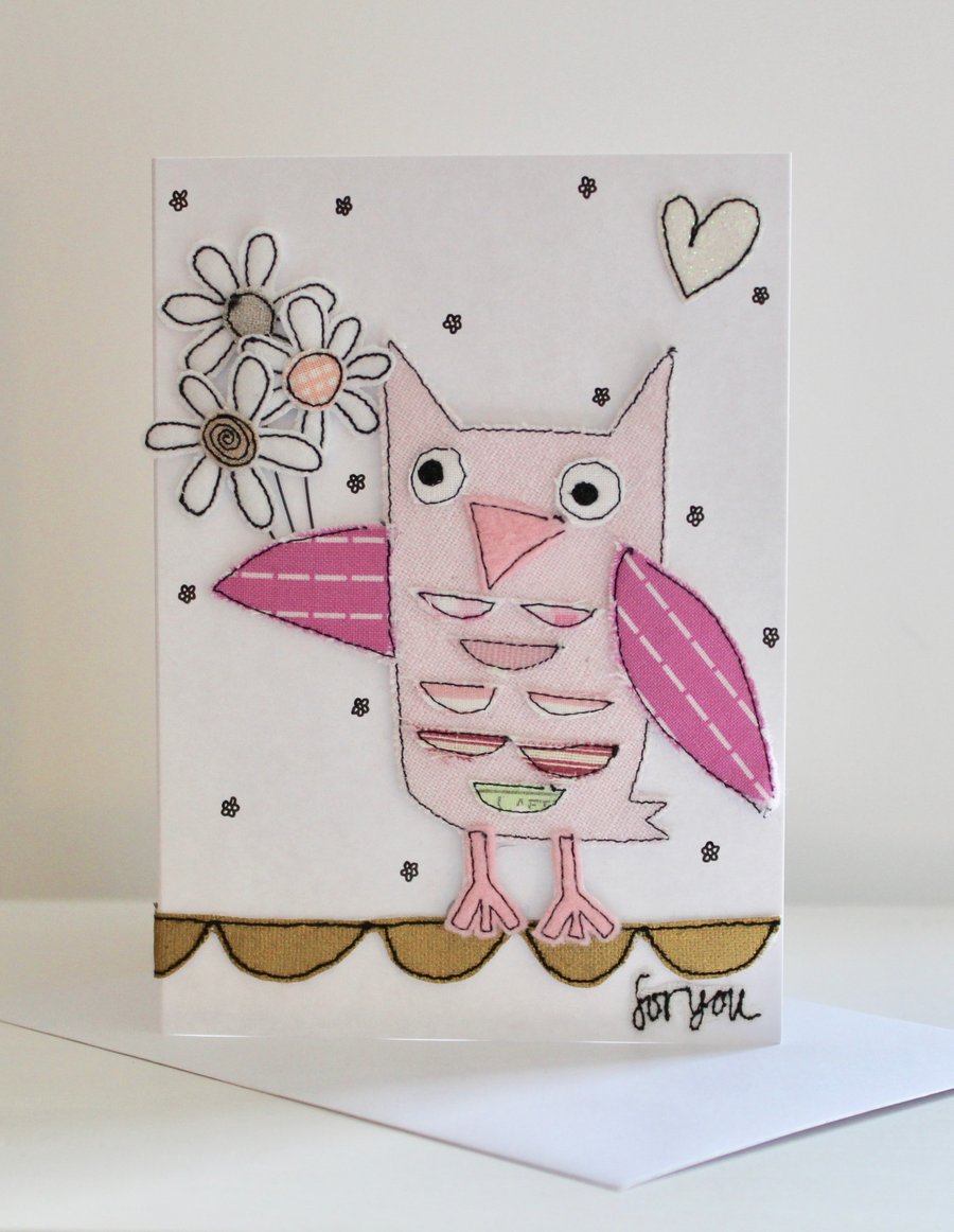 'For You From Little Owl' - Handmade C6 Blank Card