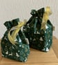 Drawstring Gift Bag, Reindeers and Christmas Trees, Handmade in the UK - Image 1