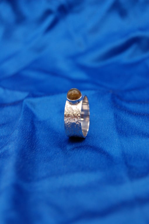 Silver and Labradorite Ring