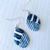 Porcelain drop earrings on sterling silver hooks