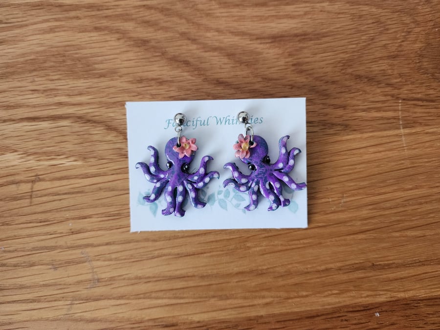 Funny and Cute Octopus Dangle Earrings