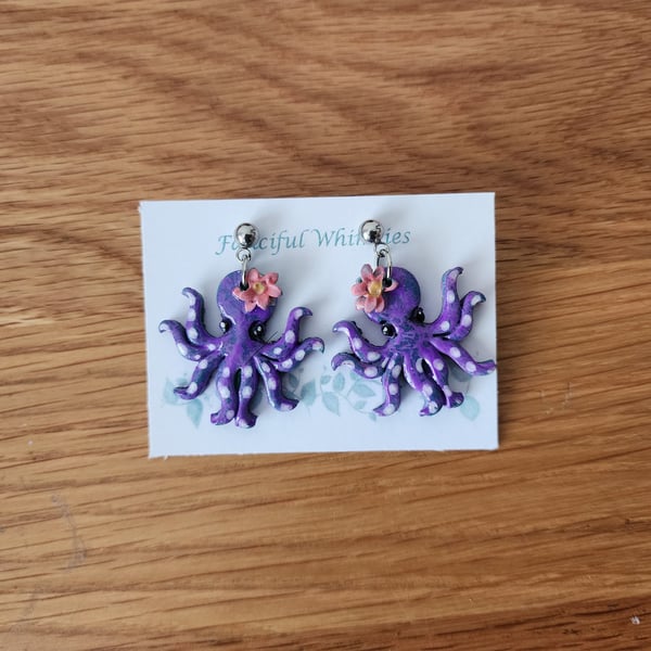 Funny and Cute Octopus Dangle Earrings