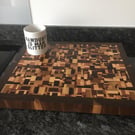 Large End Grain Hardwood Cutting Board: Chaos Pattern, Handmade