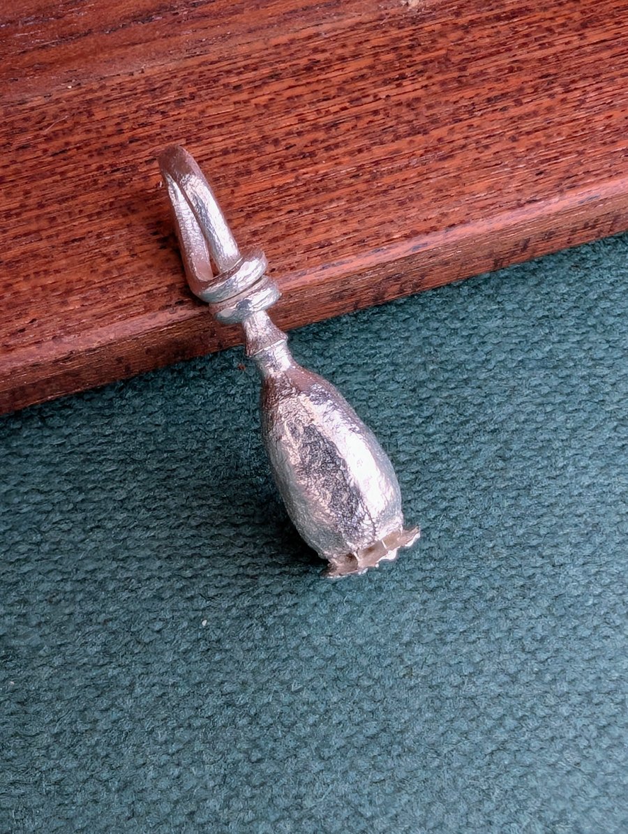 Perfectly Imperfect - Silver Poppy Pod Pendant 