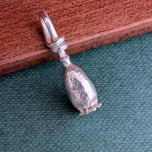 Perfectly Imperfect - Silver Poppy Pod Pendant 