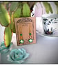 Green glass star bead earrings  - Image 3