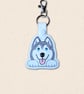 Kawaii Husky Keyring - Embroidered Cute Dog Bag Charm - Image 1