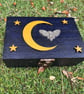 Handmade Celestial  Death Head Moth Wooden Gothic Jewellery Box