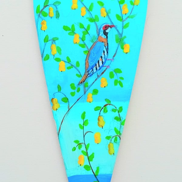 Partridge in a pear tree heart decoration 
