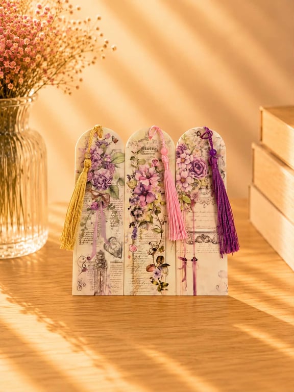 Vintage Style Floral Bookmark x 2