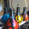 Retro lava ceramic Vase - orange glaze pottery