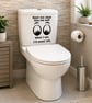 "Funny Bathroom Eyes Decal – 'Keep Me Clean, I'll Never Tell' Vinyl Sticker