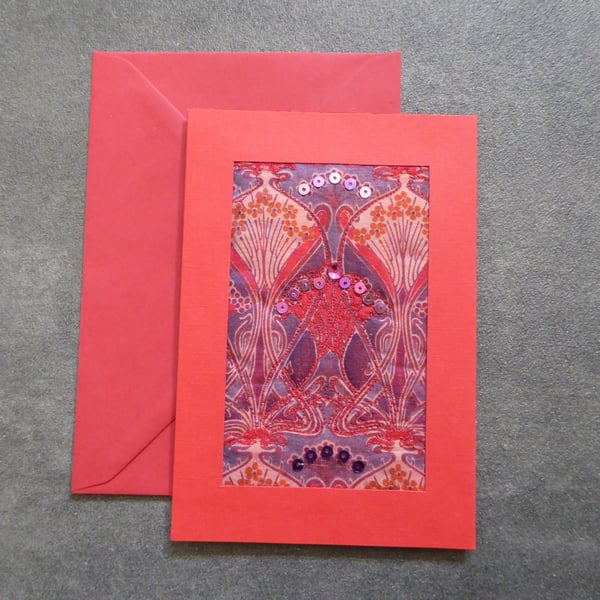 Individually Hand Crafted Textile Blank Card