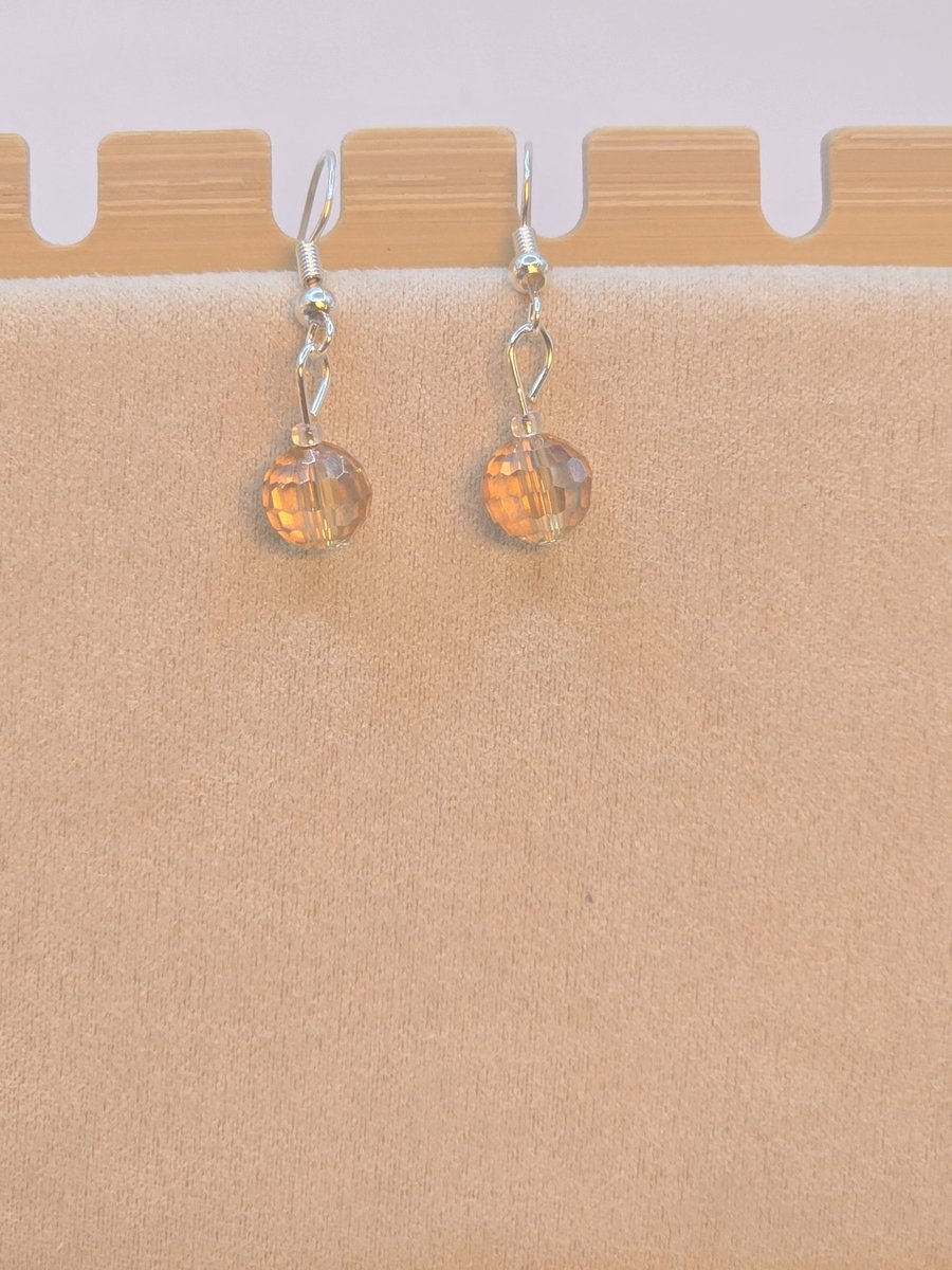 Golden glass beaded earrings 