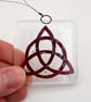 Fused Glass Celtic Knot Hanging Design 2 - Handmade Glass Suncatcher - Image 2