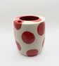 Red Spotted Travel mug - Wheel thrown travel mug