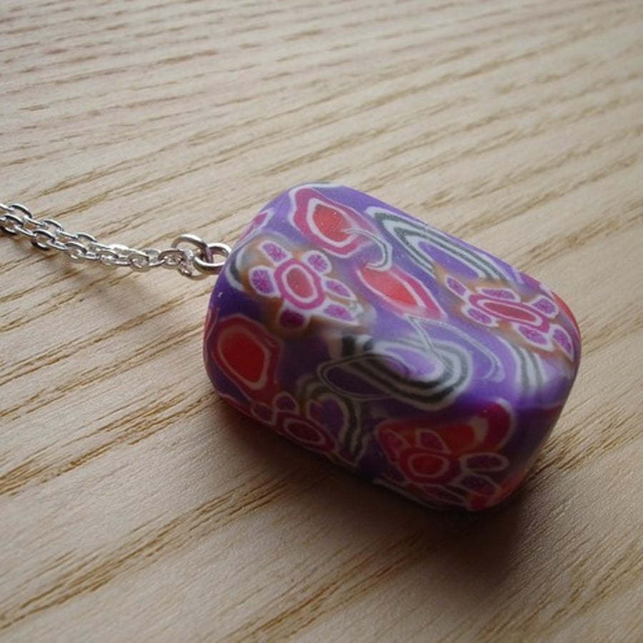 Chunky Millefiori Polymer Clay Pendant