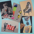 Reto Pop Art Collage Postcard Set