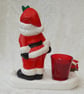 Ceramic Red Xmas Father Christmas Santa Candle Tea Light Ornament Decoration. - Image 3