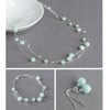 Mint Green Floating Pearl Jewellery Set - Aqua Necklace, Bracelet and Earrings