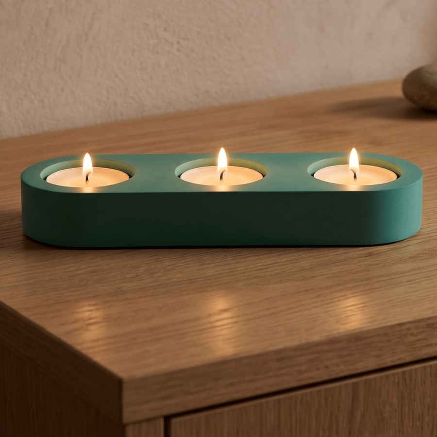 Persian Green Triple Tealight Candle Holder Handmade Home Decor Gift