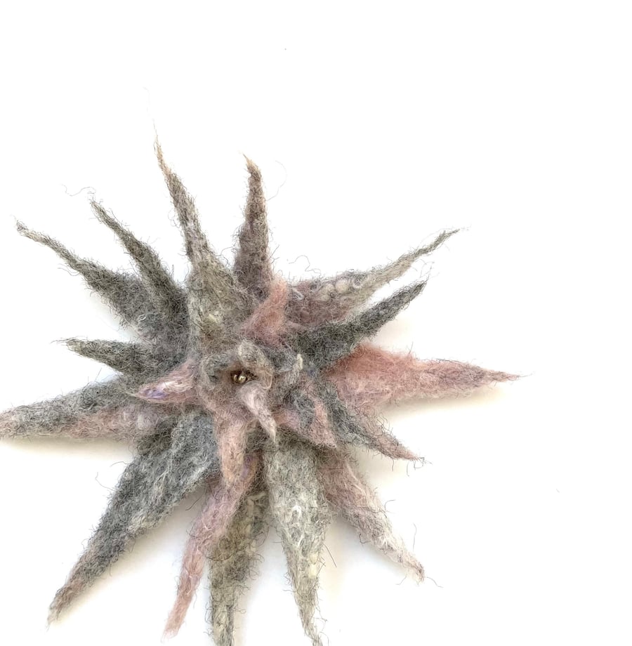 Star Brooch Handcrafted Jewelry Contemporary Merino Wool Shawl Pin Handmade Broo