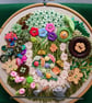 Hoop Art Gardening Theme Collage Mixed Media in Embroidery Hoop Various Colours - Image 4