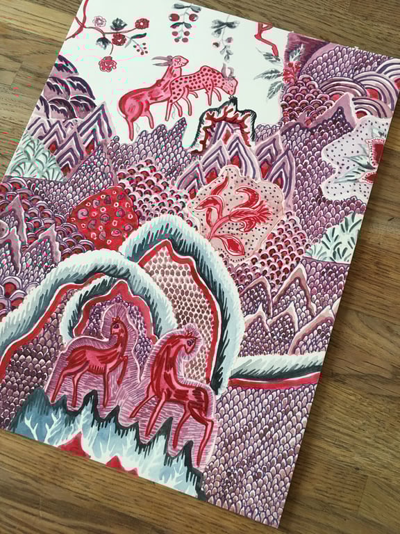 Indian Landscape - Original Watercolour on Paper