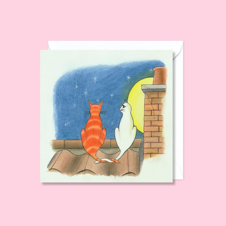 Romantic Cats Greeting Card: Birthday, Anniversary or Valentines Card