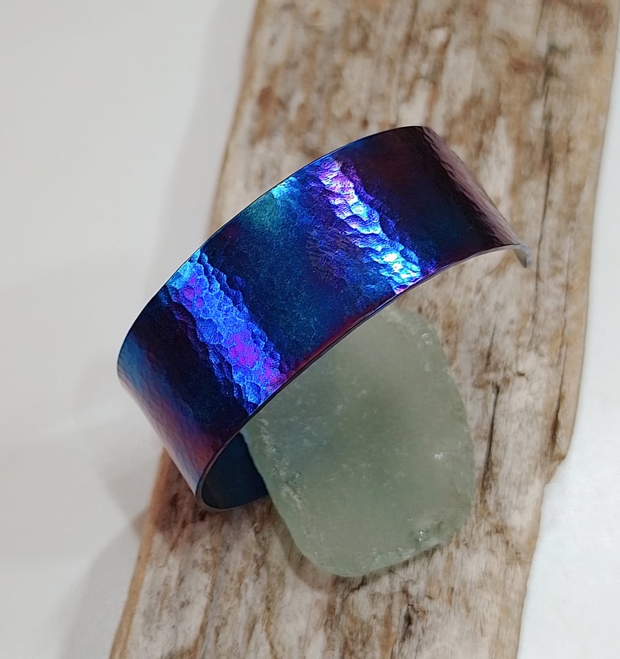 Coloured Titanium Open Cuff Bangle - UK Free Post