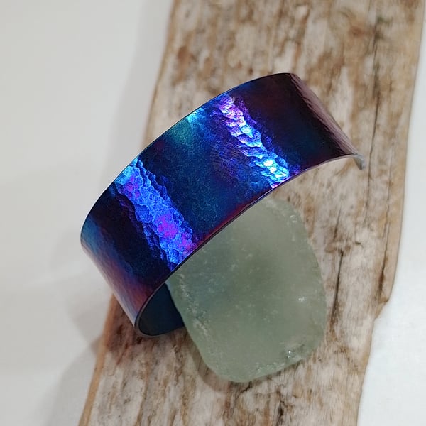 Coloured Titanium Open Cuff Bangle - UK Free Post