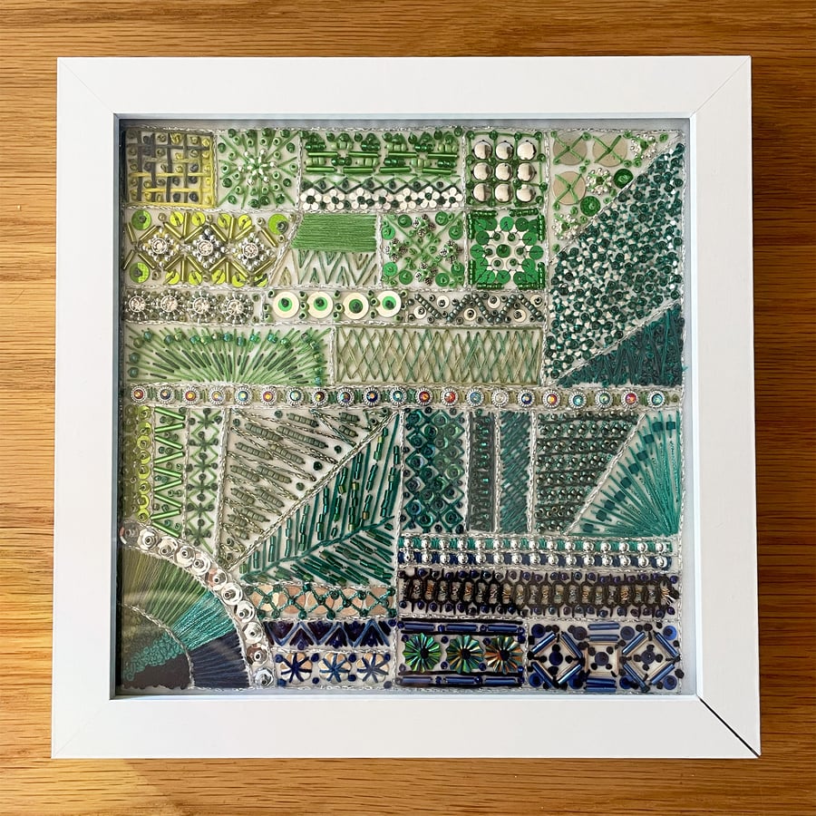 Teal Green Textile Wall Art