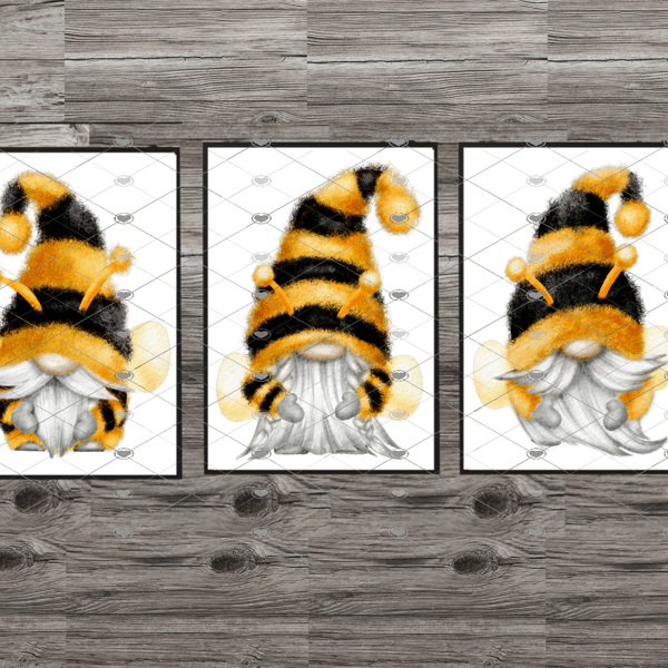 Bee Gnome Prints, Set Of 3 Gonk Prints, Gnome Bee A4 Custom Prints, Personalised