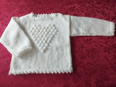 HAND KNITTED  GIRLS JUMPER SIZE 18" (ref WW1)