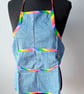 Children's Denim Apron - Rainbow Trim