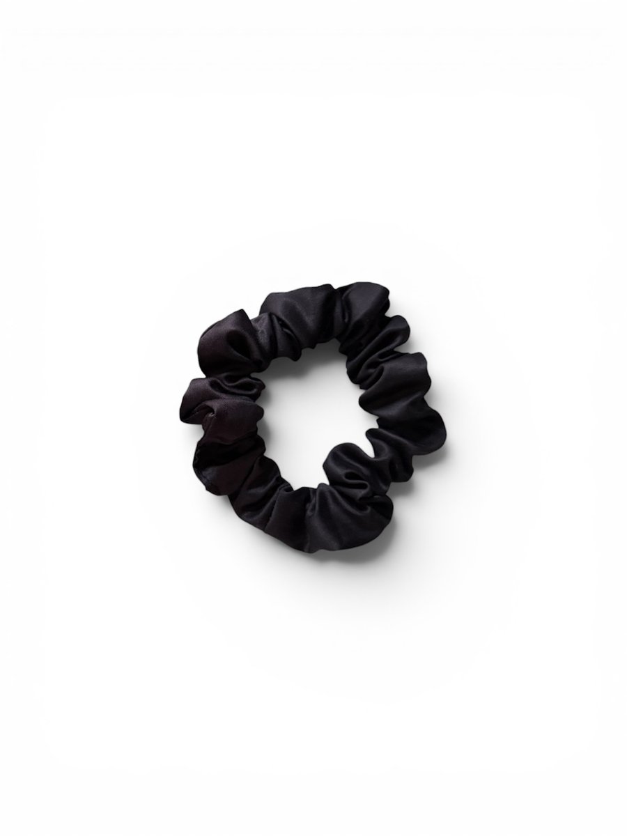 Organic Black Bamboo Silk Scrunchie - Regular