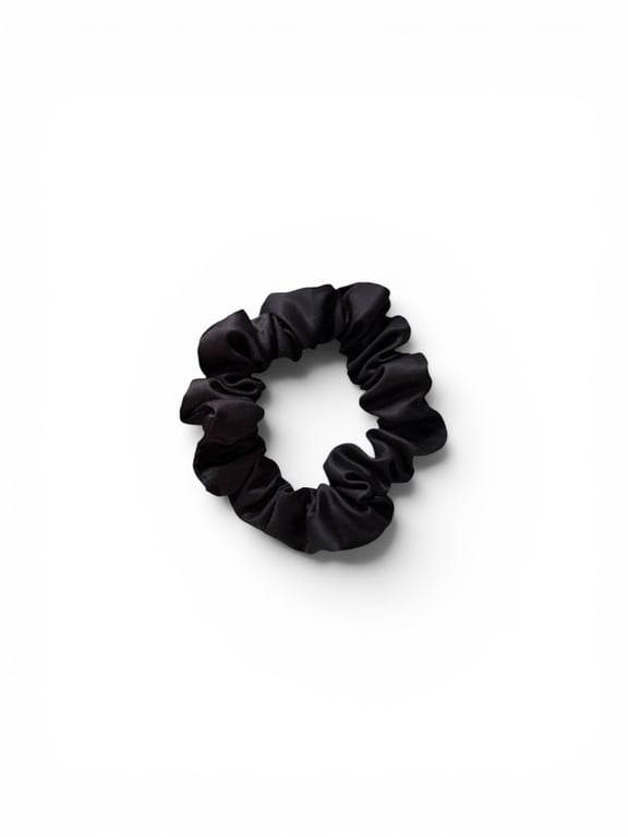 Organic Black Bamboo Silk Scrunchie - Regular