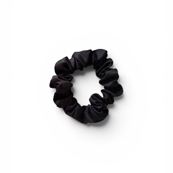 Organic Black Bamboo Silk Scrunchie - Regular