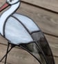 Handcrafted Stained Glass White Stork Plant Stake Unique Gift - Image 6