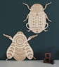 Large Wood Wooden Folk Art Beetle Wall Hanging  - Image 4