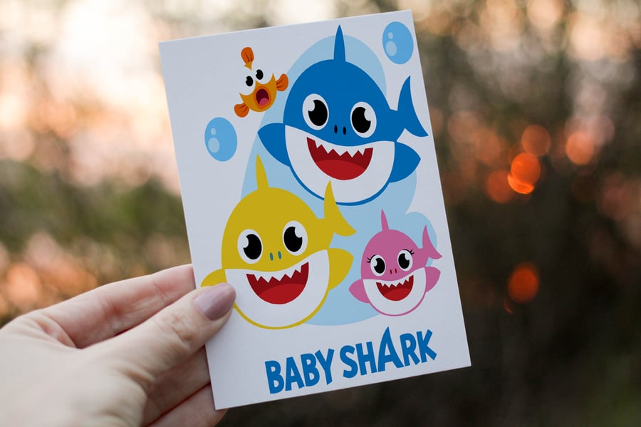 Baby Shark Birthday Card, Card for Child, Birthday Shark Birthday Card