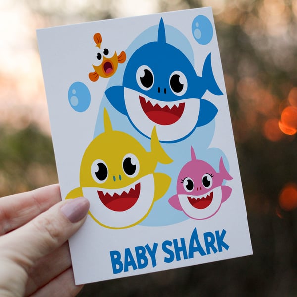 Baby Shark Birthday Card, Card for Child, Birthday Shark Birthday Card