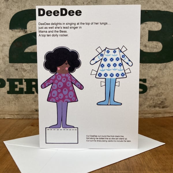 DeeDee the Paper Doll Blank Greetings Card