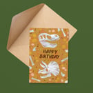 Happy Birthday – Dinosaur Fossils – A6 Card