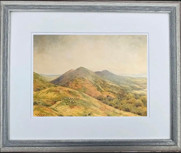 On the Malvern Hills . Original watercolour by Christopher Hughes 